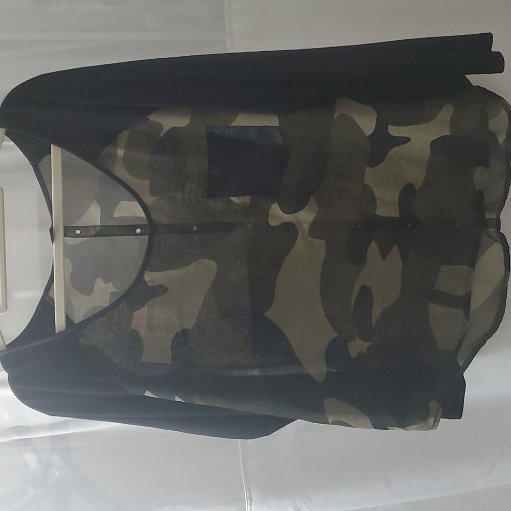 Double zero camo tunic with leather pocket size L